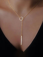Collares de cadena con anillo colgante