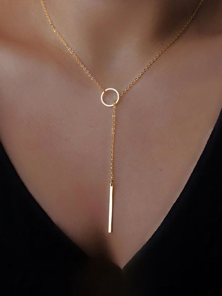 Collares de cadena con anillo colgante