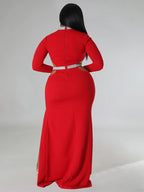 Vestidos largos con abertura y abertura de talla grande