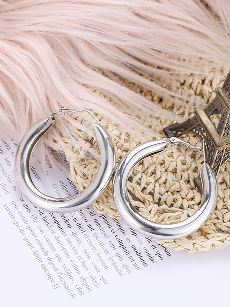 Pendientes de círculo geométrico minimalista