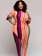 Two Piece Long Sleeve Asymmetrical Top Pants