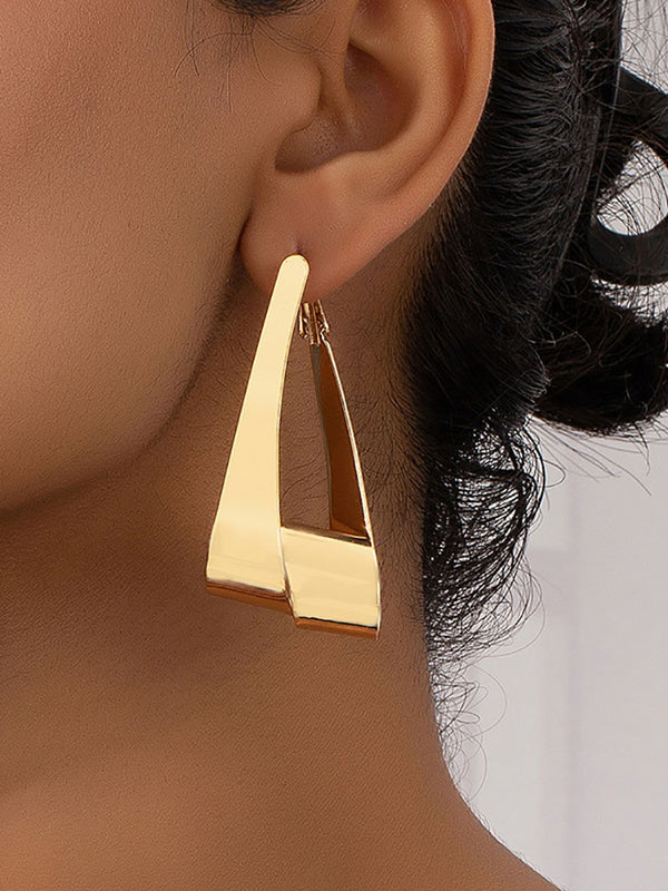 Simple Irregular Gold Plated Earrings