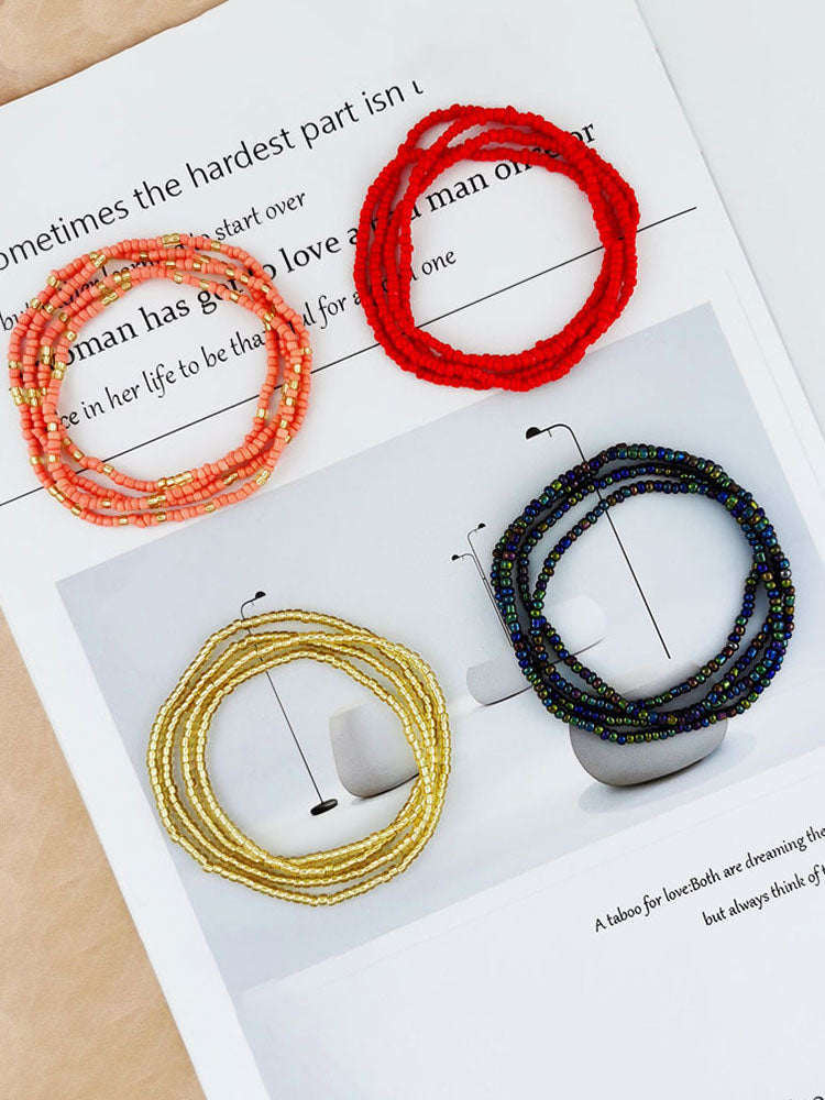 Cinturones étnicos multicolores multicapa