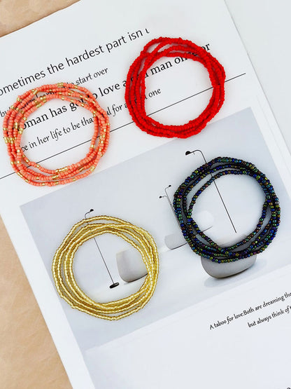 Cinturones étnicos multicolores multicapa