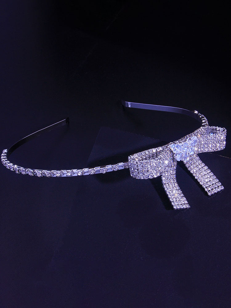 Diademas con diamantes de imitación y nudo de lazo