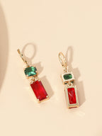 Pendientes navideños de cristal artificial