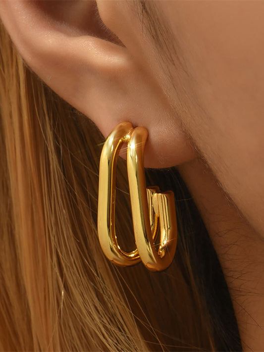 Pendientes geométricos minimalistas de doble capa