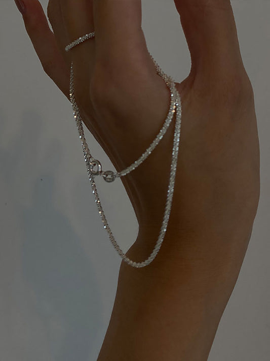 Collar minimalista con purpurina de diamantes de imitación