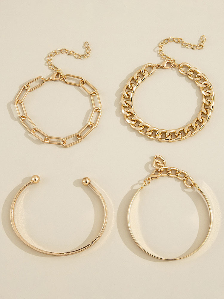Pulseras de cadena de cuatro piezas
