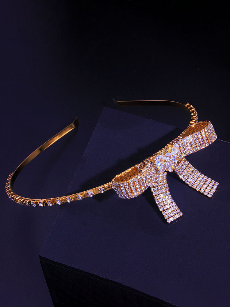 Diademas con diamantes de imitación y nudo de lazo