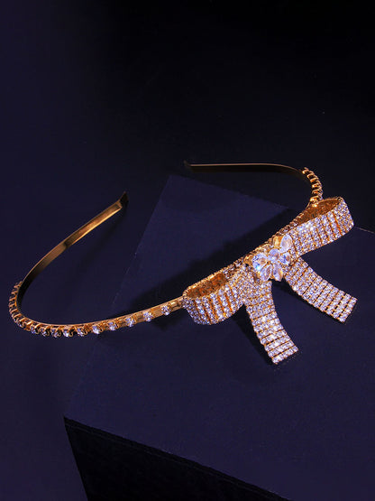 Diademas con diamantes de imitación y nudo de lazo