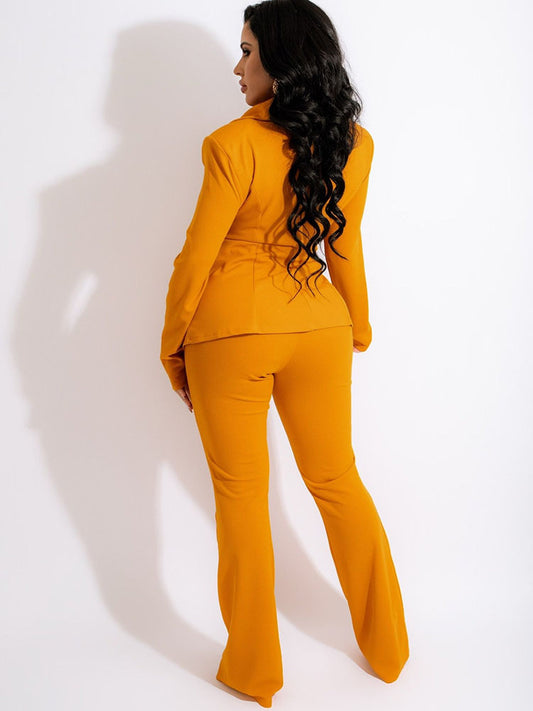 Two Piece Lapel Blazer Long Pants