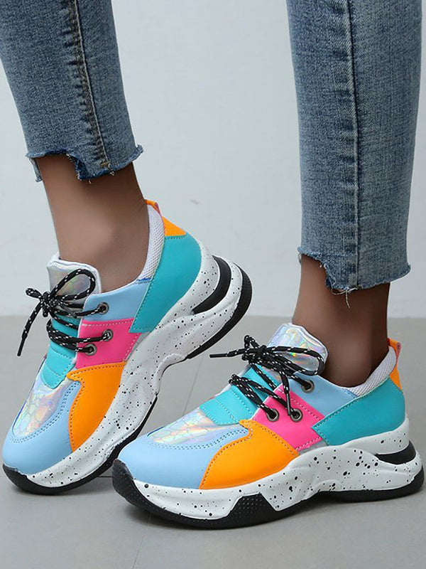 Color Block Casual Platform Sneakers