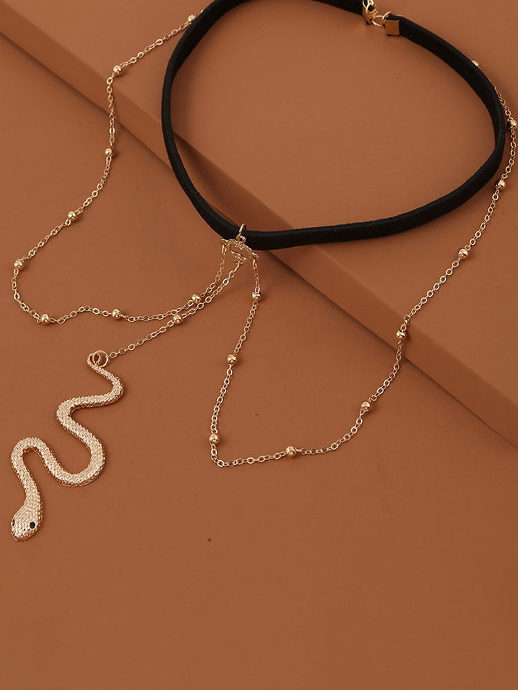 Cadena de pierna con colgante de serpiente