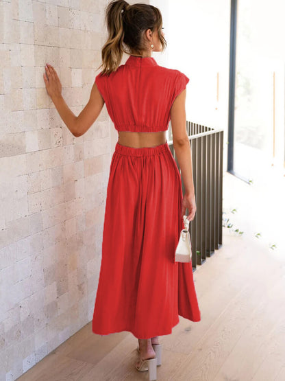 Sleeveless Cut Out Bodycon Maxi Dress