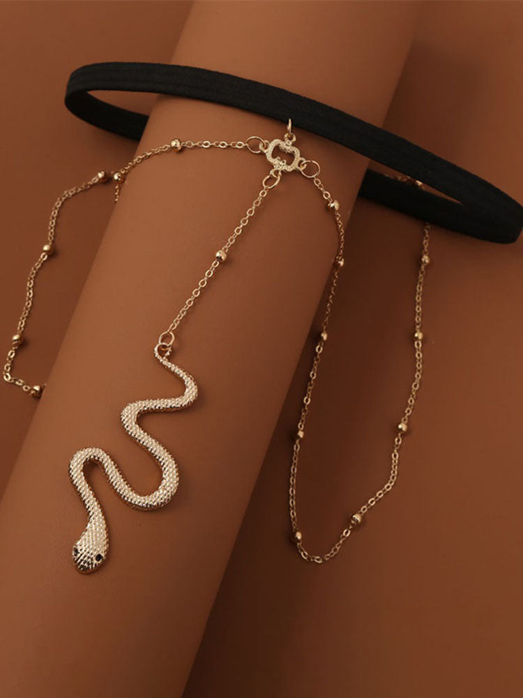 Cadena de pierna con colgante de serpiente