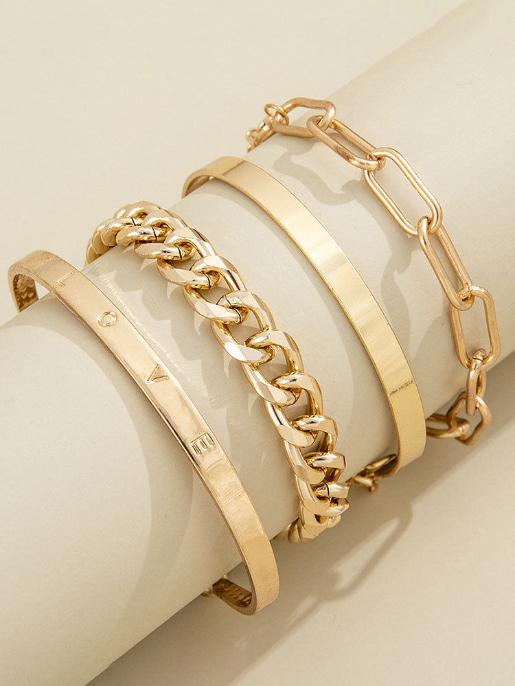 Pulseras de cadena de cuatro piezas