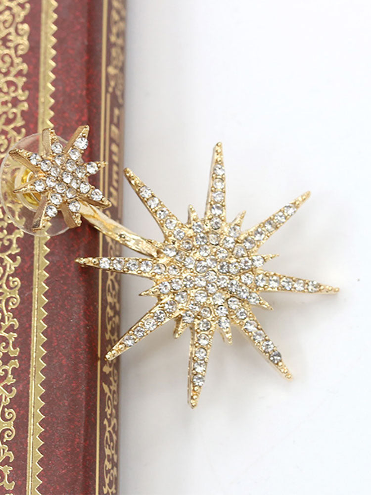 Pendientes de copo de nieve con diamantes de imitación brillantes