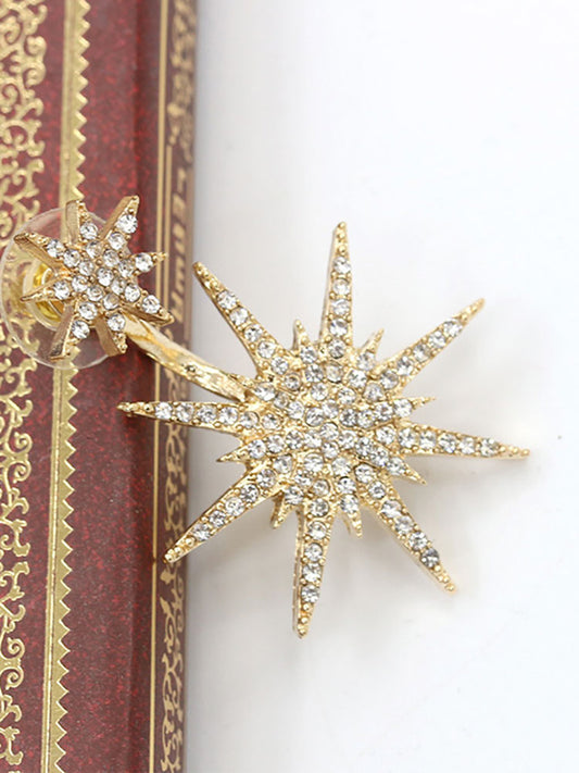 Pendientes de copo de nieve con diamantes de imitación brillantes