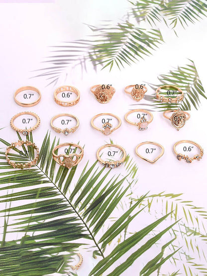 Anillos de monedas de oro con cruz geométrica retro