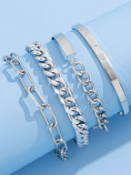 Pulseras de cadena de cuatro piezas
