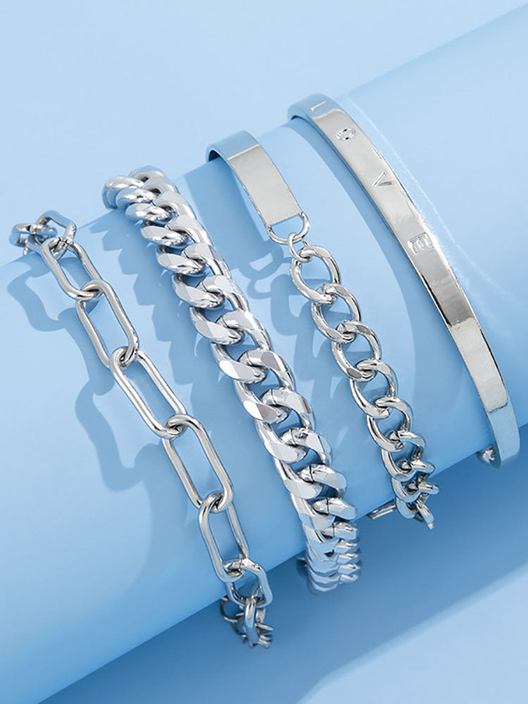 Pulseras de cadena de cuatro piezas