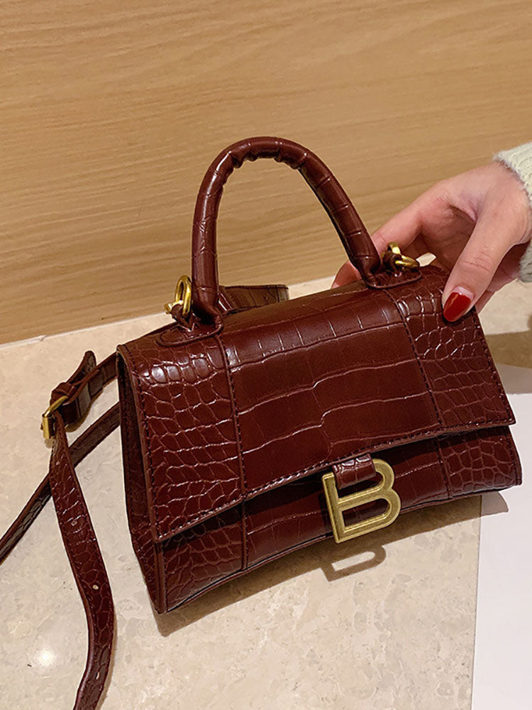 Bolsos cruzados informales con estampado de cocodrilo