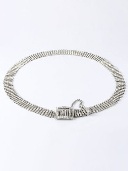 Cinturones minimalistas con purpurina y diamantes de imitación