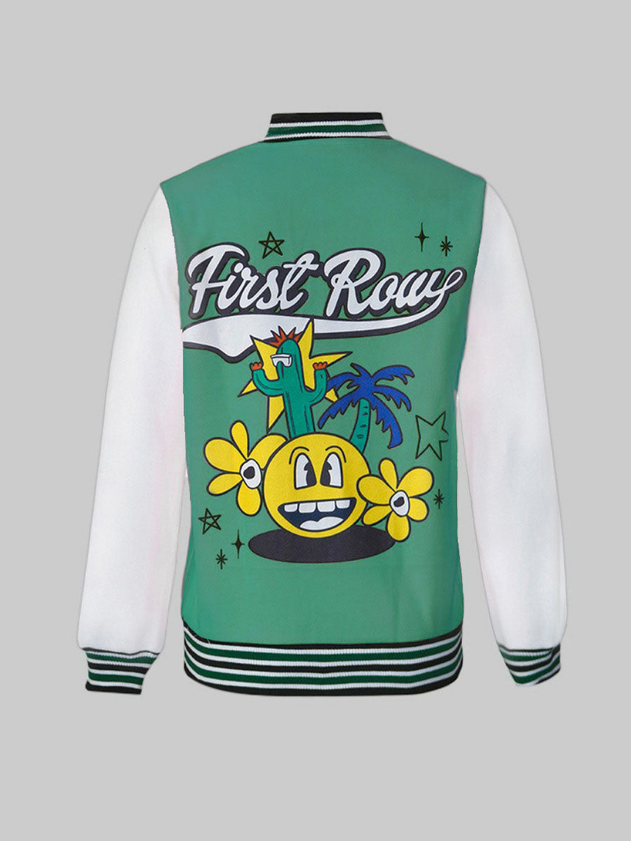 Chaquetas de béisbol con botones de manga larga de talla grande