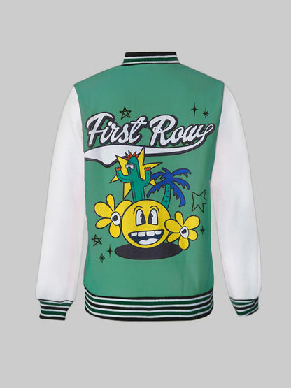 Chaquetas de béisbol con botones de manga larga de talla grande