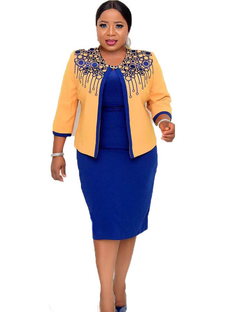 Cárdigan estampado de dos piezas y vestidos midi