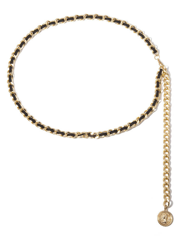 Cadena de cintura de franela con colgante