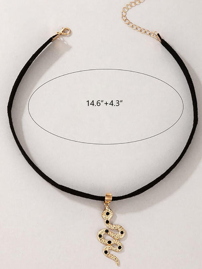 Collares de franela con colgante de serpiente