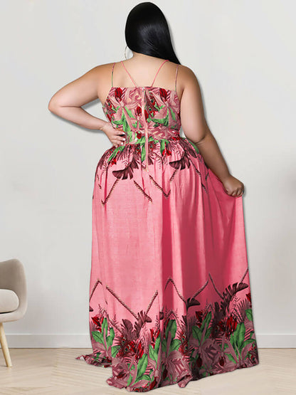 Vestidos largos con estampado floral y cuello en V