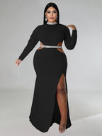 Vestidos largos con abertura y abertura de talla grande