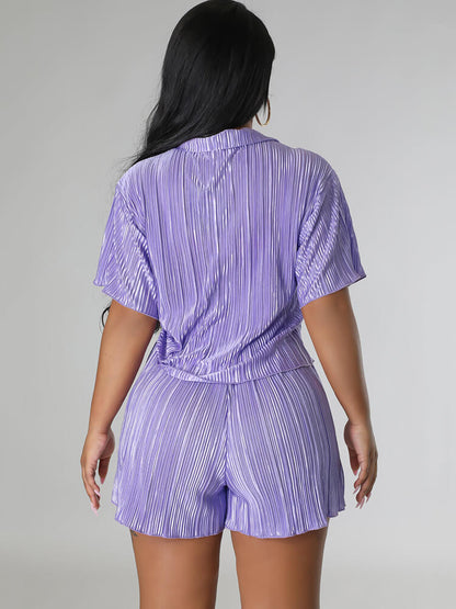 Camisas y pantalones cortos de manga corta de dos piezas