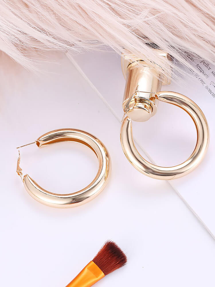 Pendientes de círculo geométrico minimalista