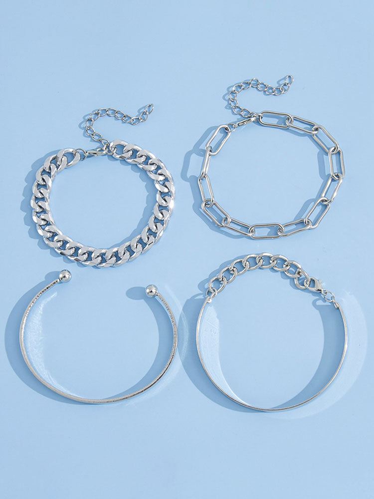 Pulseras de cadena de cuatro piezas