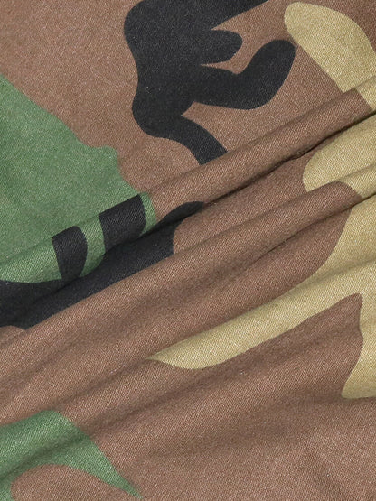 Long Sleeve Camouflage Printed Button Jacket