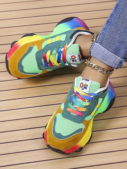 Zapatillas con plataforma de colores degradados