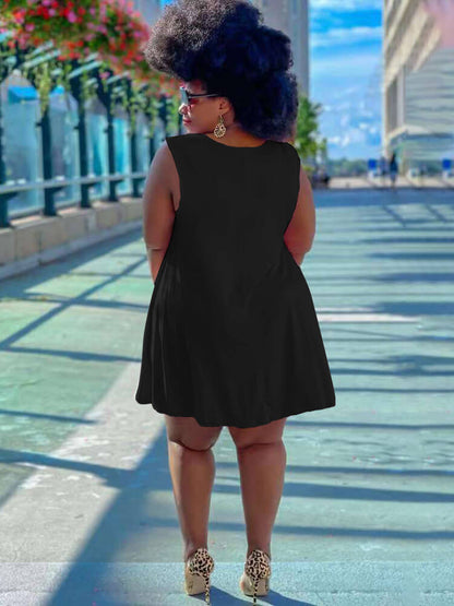 Sin mangas Cuello redondo Sólido Mini Vestidos