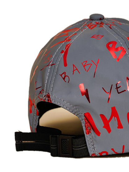 Gorras de béisbol reflectantes con estampado de letras