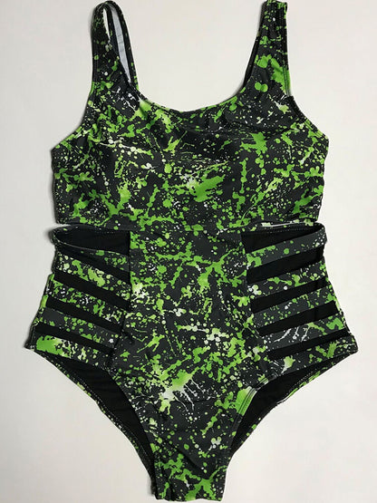 Traje de baño ahuecado de una pieza de talla grande