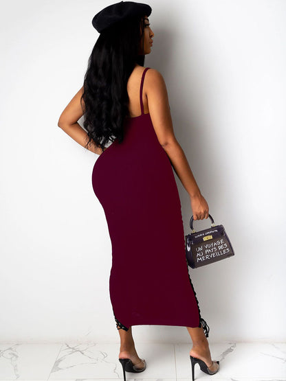 Vestidos largos sin mangas con cordones