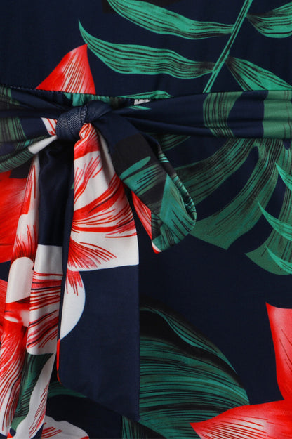 Monos cortos con hombros descubiertos y arco iris floral