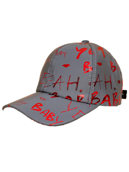 Gorras de béisbol reflectantes con estampado de letras