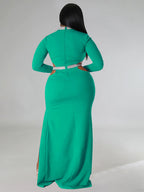 Vestidos largos con abertura y abertura de talla grande