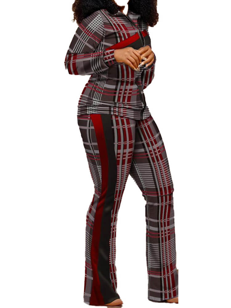 Two Piece Long Sleeve Printed Jacket Pants