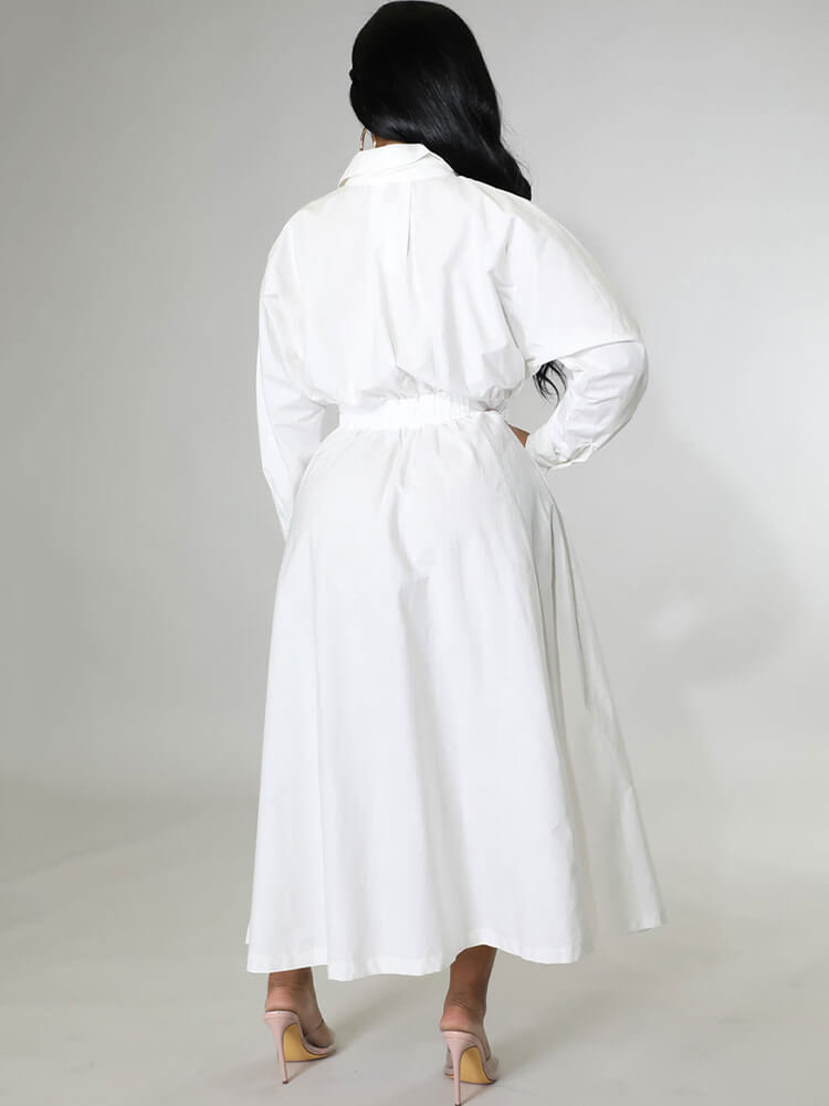 Vestidos largos ajustados de color sólido de manga larga