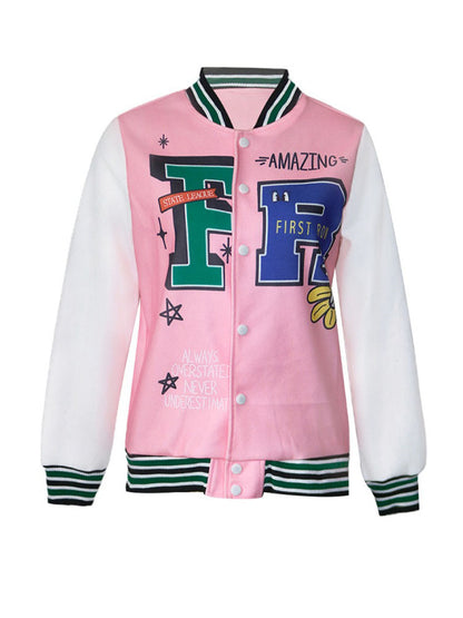 Chaquetas de béisbol con botones de manga larga de talla grande